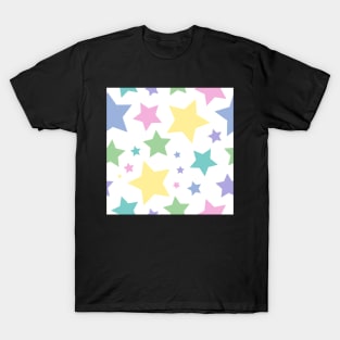 Pastel rainbow star print T-Shirt